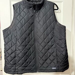 Lands' End Men's Black Quilted Vest